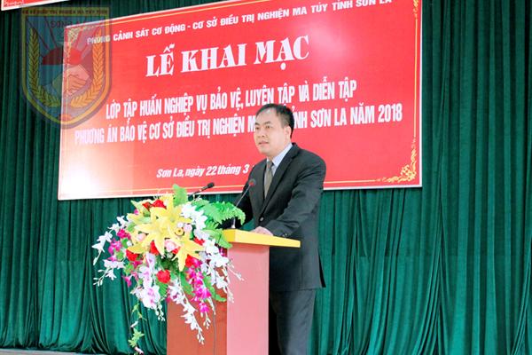 Khai mạc lớp tập huấn nghiệp vụ bảo vệ, luyện tập và diễn tập phương án bảo vệ Cơ sở Điều trị nghiện ma túy tỉnh năm 2018