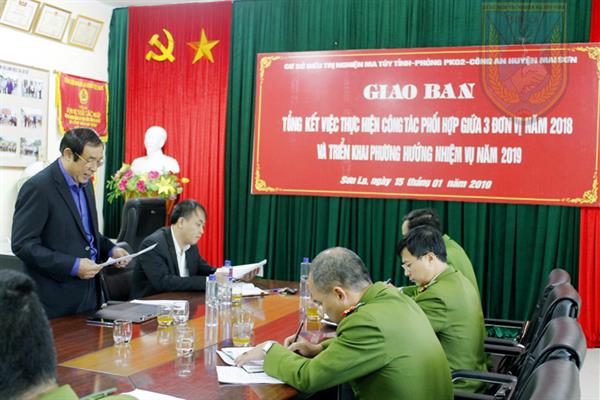 Cơ sở Điều trị nghiện ma túy tỉnh tổ chức Tổng kết việc thực hiện phương án phối hợp bảo vệ ANTT giữa 3 đơn vị năm 2018