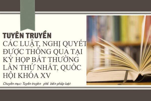 Tuyên truyền các Luật, Nghị quyết được thông qua tại kỳ họp bất thường lần thứ nhất, Quốc hội khóa XV