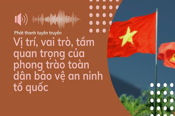 Vị trí, vai trò, tầm quan trọng của phong trào toàn dân bảo vệ an ninh tổ quốc