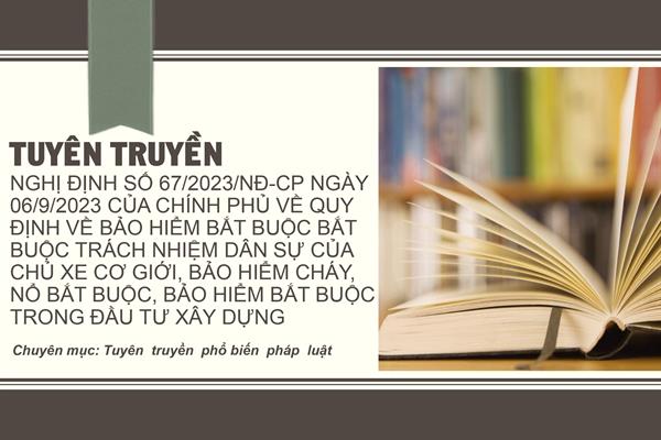Tuyên truyền Nghị định số 67/2023/NĐ-CP ngày 06/9/2023 của Chính phủ